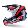 Capacete Motocross Off Road Alpinestars SM7 Rise Preto Cinza Vermelho