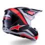 Capacete Motocross Off Road Alpinestars SM7 Rise Preto Cinza Vermelho