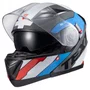 Capacete Articulado Texx Gladiator V3 Reisen Azul Vermelho Branco