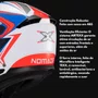 Capacete Articulado Texx Kratos Nomade Branco Azul Vermelho