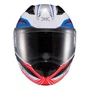 Capacete Articulado Texx Kratos Nomade Branco Azul Vermelho