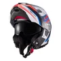 Capacete Articulado Texx Kratos Nomade Branco Azul Vermelho