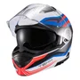 Capacete Articulado Texx Kratos Nomade Branco Azul Vermelho