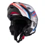 Capacete Articulado Texx Kratos Nomade Branco Azul Vermelho