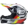 Capacete Asw Motocross R3 Pure Branco Preto Vermelho Amarelo