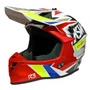 Capacete Asw Motocross R3 Takker Preto Branco Vermelho