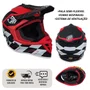 Capacete Off Road Asw R3 Victorious Preto Branco Vermelho