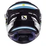 Capacete Fechado Asx Draken Pilot Preto Azul Amarelo