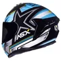 Capacete Fechado Asx Draken Pilot Preto Azul Amarelo