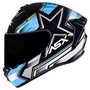 Capacete Fechado Asx Draken Pilot Preto Azul Amarelo