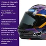Capacete Fechado Alpinestars SR10 Martinator Azul Roxo Vermelho