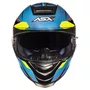 Capacete Fechado Asx Eagle SV Explorer Preto Azul Amarelo Fosco