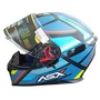 Capacete Fechado Asx Eagle SV Explorer Preto Azul Amarelo Fosco