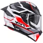Capacete Fechado Kyt R2R Parsec Branco Vermelho