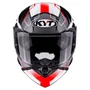 Capacete Fechado Kyt R2R Parsec Branco Vermelho