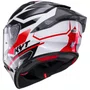 Capacete Fechado Kyt R2R Parsec Branco Vermelho