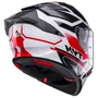 Capacete Fechado Kyt R2R Parsec Branco Vermelho