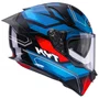 Capacete Fechado Kyt R2R Parsec Preto Azul Vermelho