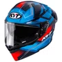 Capacete Fechado Kyt R2R Parsec Preto Azul Vermelho