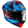 Capacete Fechado Kyt R2R Parsec Preto Azul Vermelho