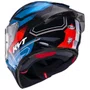 Capacete Fechado Kyt R2R Parsec Preto Azul Vermelho