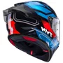 Capacete Fechado Kyt R2R Parsec Preto Azul Vermelho