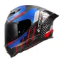 Capacete Fechado Ls2 FF807 Dragon Carbon Trax Azul Vermelho