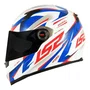 Capacete Fechado Ls2 Ff358 Draze Branco Azul Vermelho