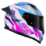 Capacete Fechado LS2 FF358 Pro Airline Branco Rosa