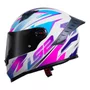 Capacete Fechado LS2 FF358 Pro Airline Branco Rosa