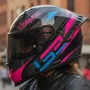 Capacete Fechado LS2 FF358 Pro Modok Preto Rosa