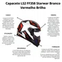 Capacete Fechado LS2 FF358 Starwar Branco Vermelho Brilho