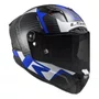 Capacete Fechado Ls2 Ff805 Thunder Carbon Racing 1 Preto Branco Azul