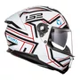 Capacete Fechado LS2 FF808 Stream 2 Maze Branco Preto