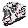 Capacete Fechado LS2 FF808 Stream 2 Maze Branco Preto