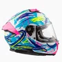 Capacete Fechado LS2 FF808 Stream 2 Scratches Branco Roxo Fosco