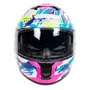 Capacete Fechado LS2 FF808 Stream 2 Scratches Branco Roxo Fosco
