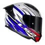 Capacete Fechado LS2 FF810 Vigo Flight Branco Azul Vermelho