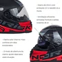 Capacete Fechado Norisk FF302 Manty Preto fosco Vermelho