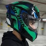 Capacete Fechado Norisk Flow Pulse Verde Azul