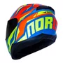 Capacete Fechado Norisk Razor Cutting Azul Fluo Amarelo Vermelho