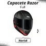 Capacete Fechado Norisk Razor Full Preto Vermelho Fosco