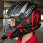 Capacete Fechado Norisk Razor Full Preto Vermelho Fosco
