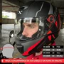 Capacete Fechado Norisk Razor Full Preto Vermelho Fosco