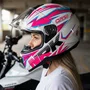 Capacete Fechado Norisk Razor Ghost Branco Rosa