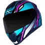 Capacete Fechado Norisk Razor Ninja Preto Pink Azul