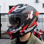 Capacete Fechado Norisk Rock C/ Oculos Solar Tactical Preto Vermelho