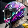 Capacete Fechado Norisk Rock Com Oculos Solar Butterfly Rosa