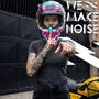 Capacete Fechado Norisk Rock Com Oculos Solar Butterfly Rosa