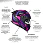 Capacete Fechado Norisk Strada 2 Fusion Roxo Preto Rosa